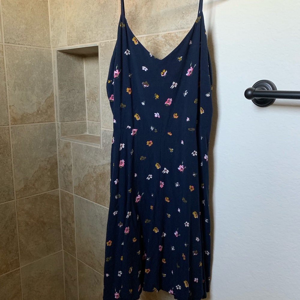 L Navy Flower Dress